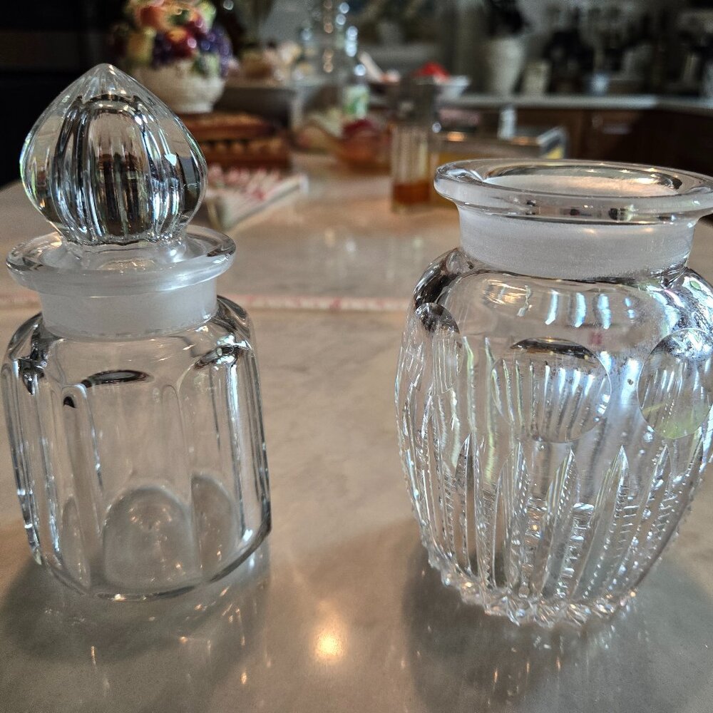 Vintage Apothecary Glass Vanity Jars